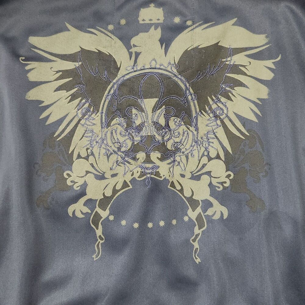 Franky Max 2YK Track Jacket S Fleur De Lis Eagle Crest Cyber Goth Affliction MMA